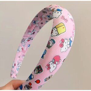Hello Kitty Pink Padded Headband Soft Plush Hair Accessory for Girls Collectors